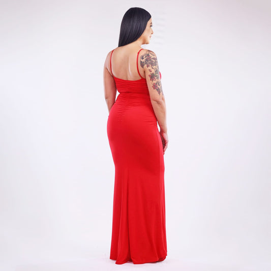 Red Shpaggheti Strap Dress