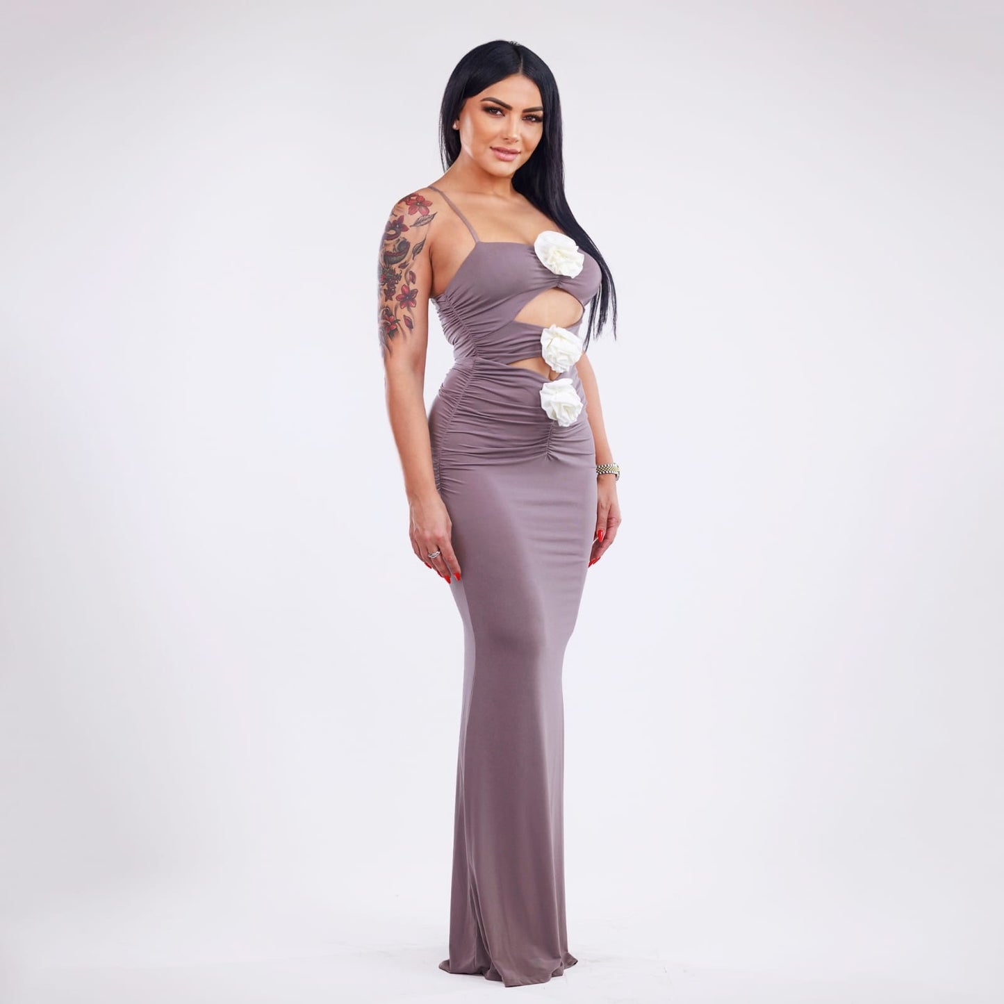 Red Shpaggheti Strap Dress